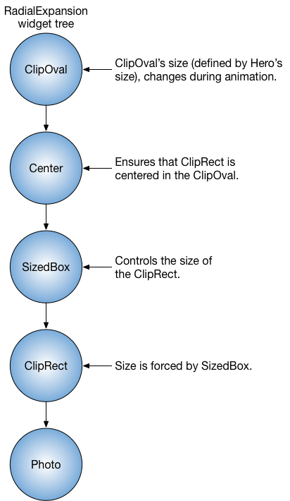 widget tree for the RadialExpansion widget